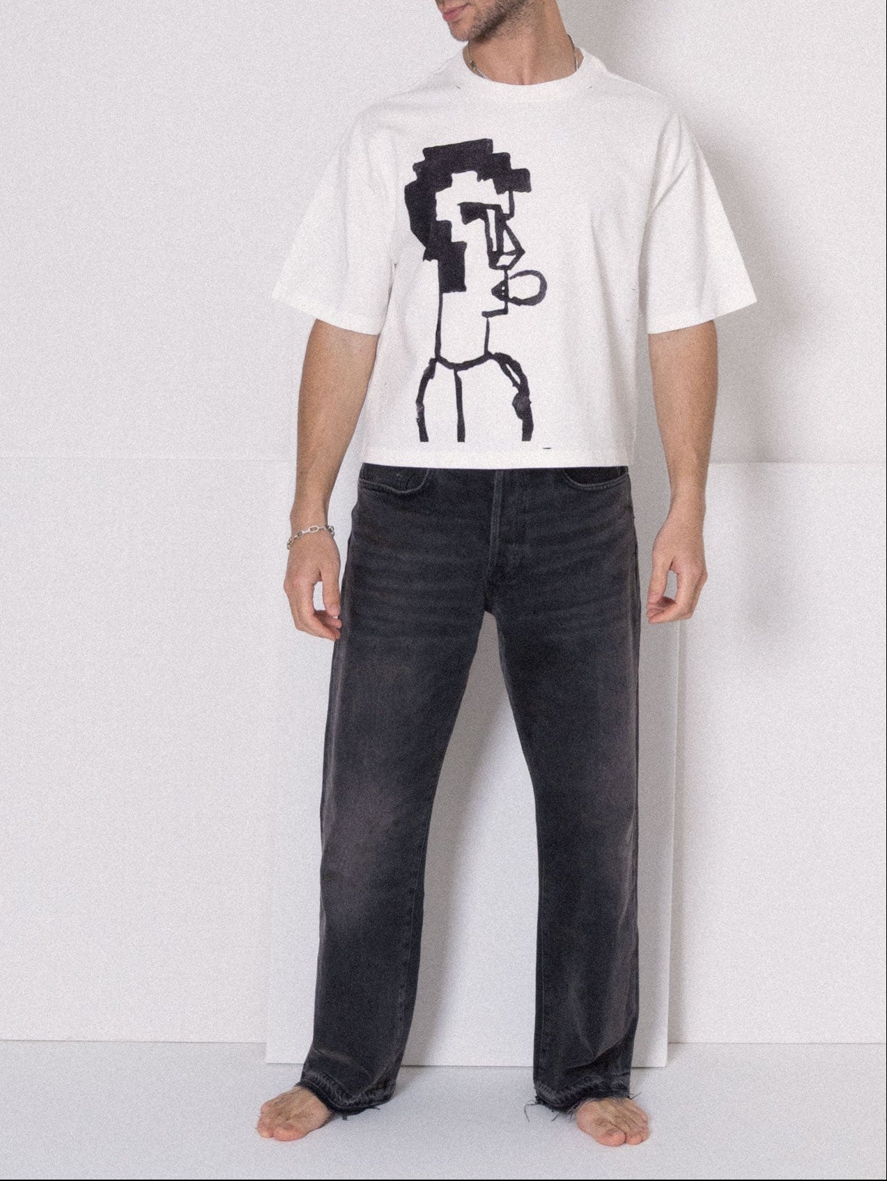 Bubble Guy Frayed Boxy Unisex T-shirt