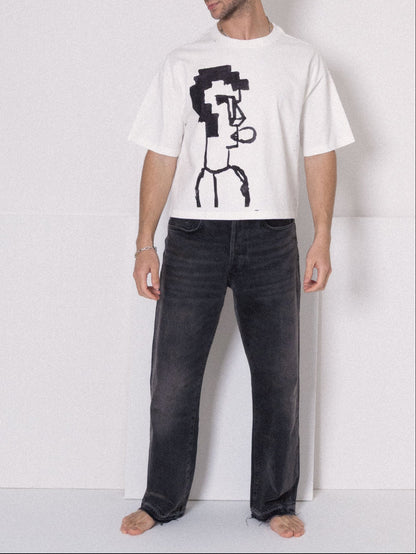 Bubble Guy Frayed Boxy Unisex T-shirt