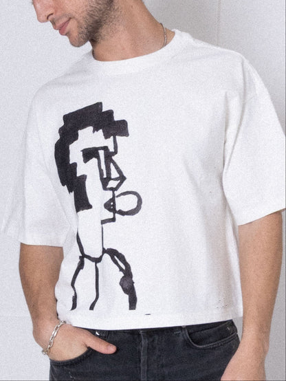 Bubble Guy Frayed Boxy Unisex T-shirt